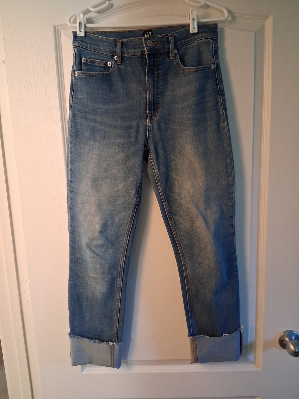 GAP Light Blue Washed Cuffed Cigarette Jeans